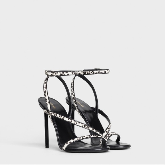 Celine Shoes - CELINE SHARP LEOPARD PRINT SANDALS